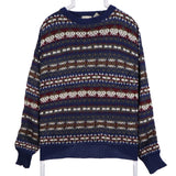 Apparel WorkShop 90's Knitted Crewneck Jumper / Sweater Large Navy Blue