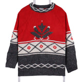 Fabe 90's Aztec Sweatshirt Knitted Jumper Medium Red