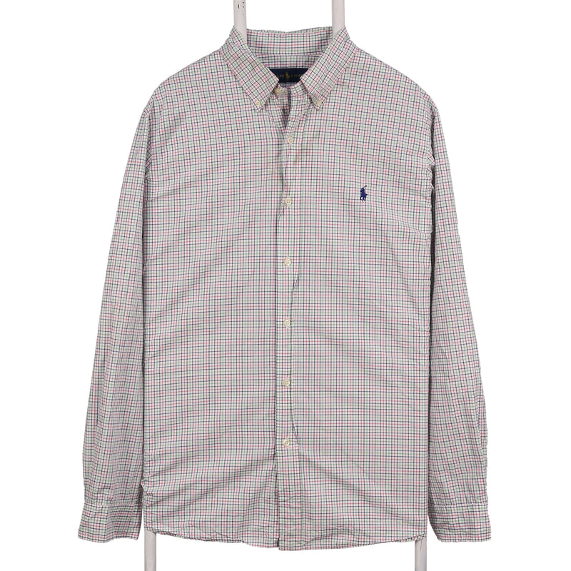 Ralph Lauren 90's Check Button Up Long Sleeve Shirt XLarge Green