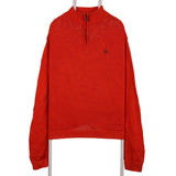 Chaps 90's Quarter Zip Knitted Jumper / Sweater XLarge Orange