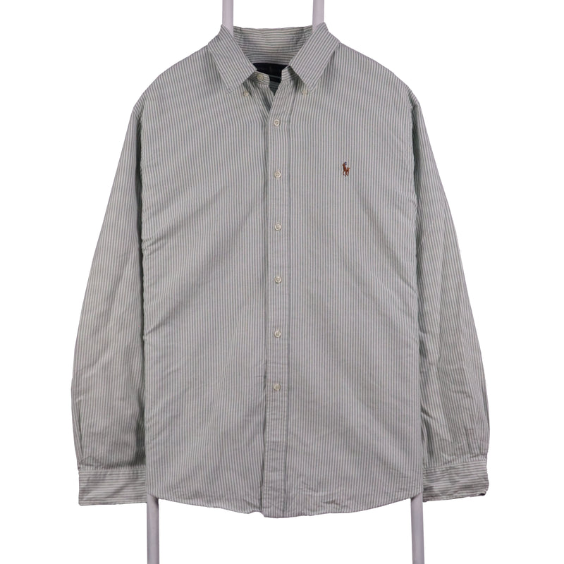 Ralph Lauren 90's Striped Long Sleeve Button Up Shirt XLarge Grey