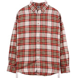 Brooks Brothers 90's Tartened lined Check Button Up Long Sleeve Shirt Medium Red