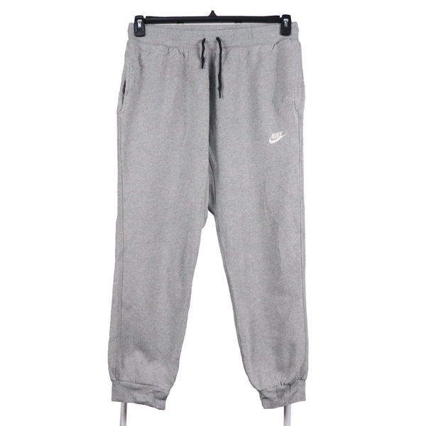 Nike 90's Elasticated Waistband Drawstrings Swoosh Joggers / Sweatpants Large Grey