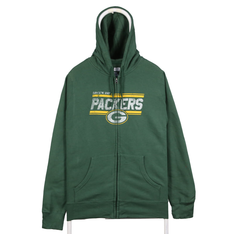 NFL 90's Hooded Zip Up Long Sleeve Hoodie XLarge Green