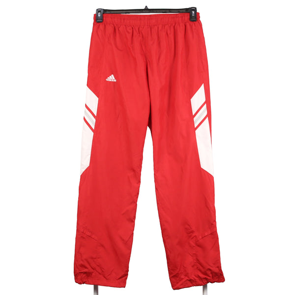 Adidas 90's Elasticated Waistband Drawstrings Straight Leg Nylon Sportswear Trousers / Pants Small Burgundy Red