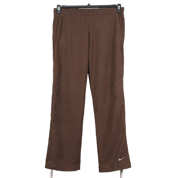 Nike 90's Jogging Bottoms Straight Leg Elasticated Waistband Drawstrings Swoosh Trousers / Pants Small Burgundy Red