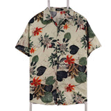 Jogal 90's Hawaiian Pattern Short Sleeve Button Up Shirt Medium Green