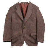 Harris Tweed 90's Tweed Wool Jacket Button Up Long Sleeve Blazer Large Burgundy Red