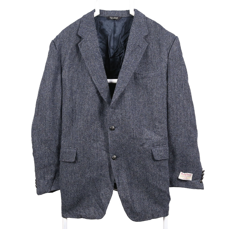 Harris Tweed 90's Tweed Wool Jacket Blazer XLarge Navy Blue