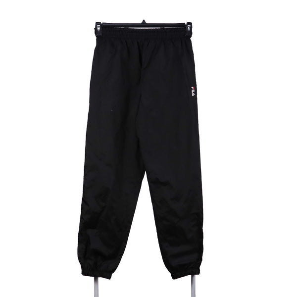 Fila 90's Elasticated Waistband Drawstrings Nylon Sportswear Joggers / Sweatpants Medium Black