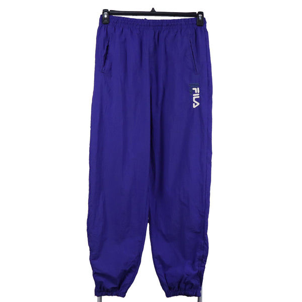 Fila 90's Nylon Sportswear Elasticated Waistband Drawstrings Joggers / Sweatpants Large Purple