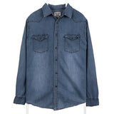 Mossimo Supply & Co 90's Denim Longsleeved - Shirt Long Sleeve Denim Shirt Large Blue