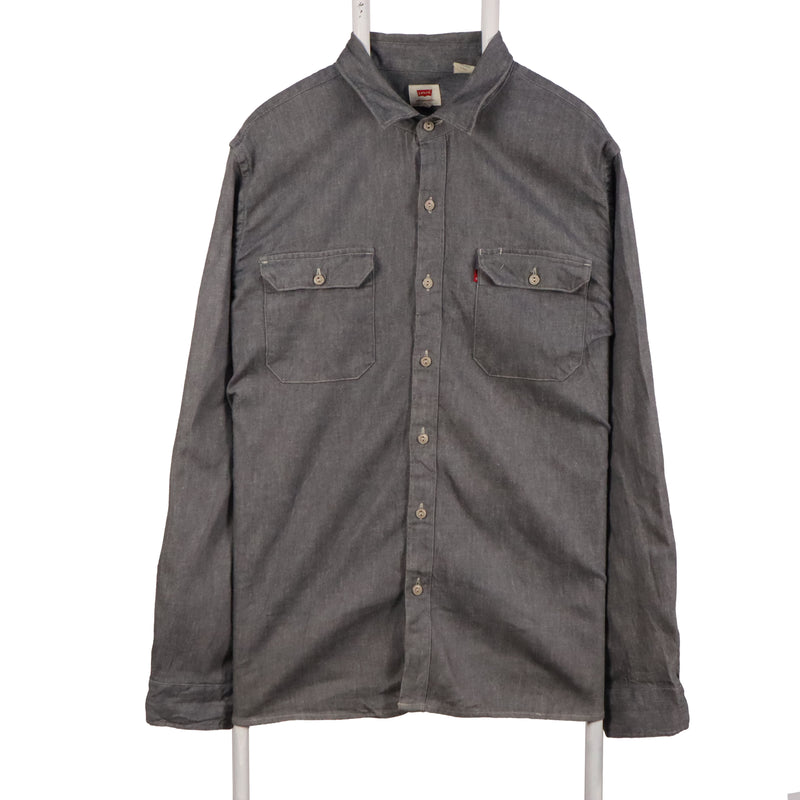 Levi's 90's Flannel Button Up Long Sleeve Shirt XLarge Grey