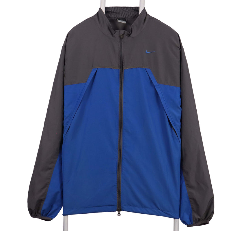 Nike 90's Swoosh Zip Up Waterproof Windbreaker Jacket XLarge Blue