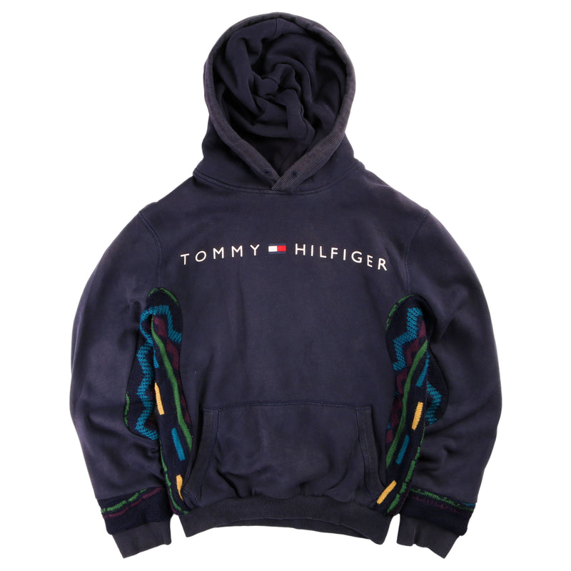 Tommy Hilfiger 90's Spellout Hoodie Medium Navy Blue