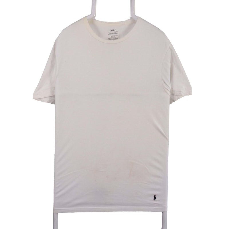 Polo Ralph Lauren 90's Plain Short Sleeve Crewneck T Shirt Medium White