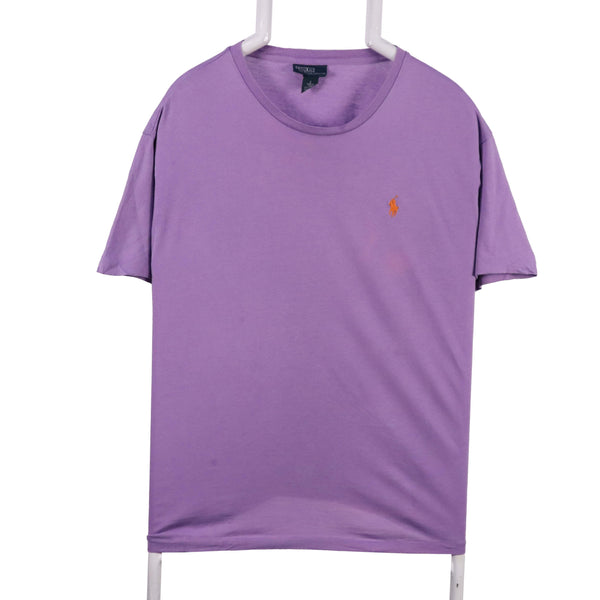 Polo Ralph Lauren 90's Short Sleeve Single Stitch Crewneck T Shirt Small Purple