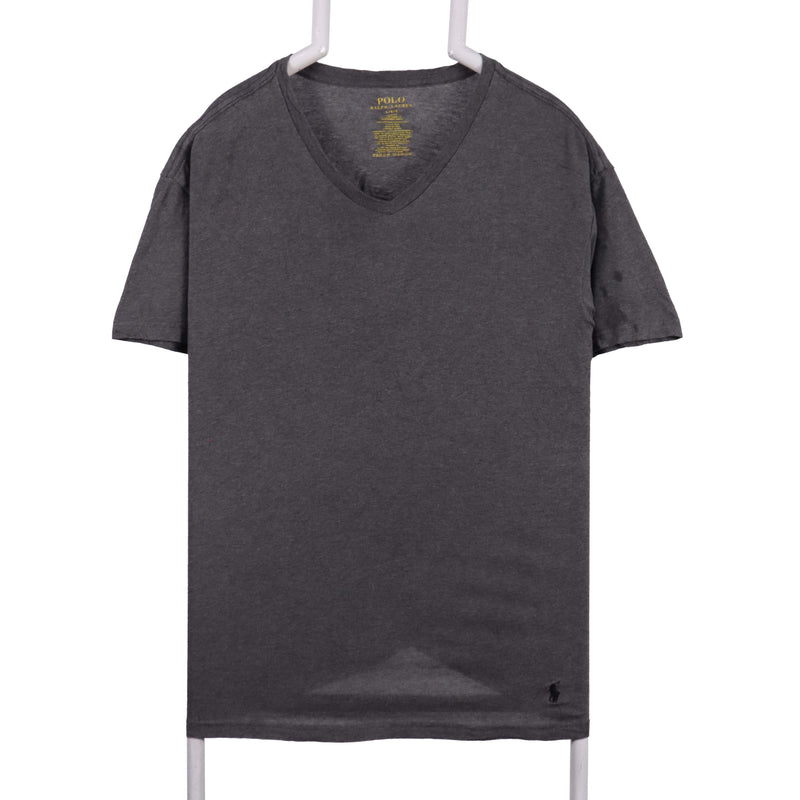 Polo Ralph Lauren 90's V Neck Short Sleeve T Shirt Large Grey