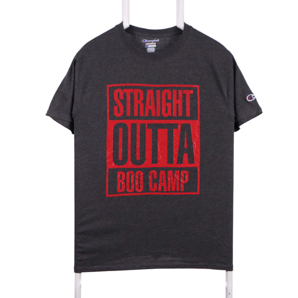 Champion 90's Straight Outta Boo Camp Short Sleeve T Shirt Small Grey