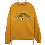 NFL 90's Green Bay Packers Crewneck Sweatshirt Large Yellow