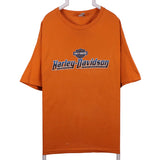 Harley Davidson 90's Orlando Tee Short Sleeve Back Print Baggy T Shirt Large Orange