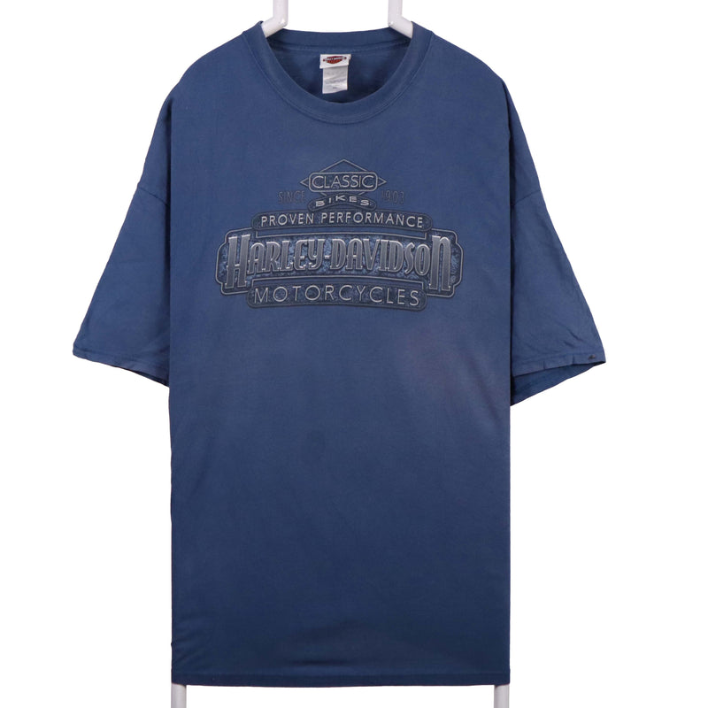 Harley Davidson 90's Short Sleeve Back Print Crewneck T Shirt XXXXXLarge (5XL) Blue