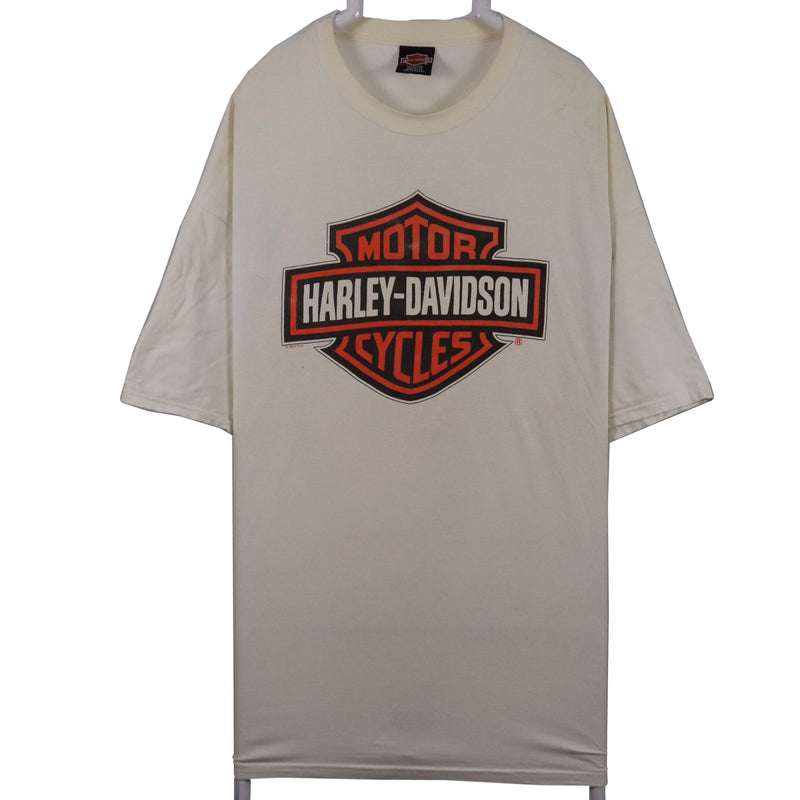 Harley Davidson 90's Spellout Logo Short Sleeve Crewneck T Shirt XXXLarge (3XL) White