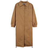 London Fog 90's Button Up Long Sleeve Trench Coat Large Brown