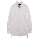 Ralph Lauren 90's Long Sleeve Button Up Striped Shirt XXLarge (2XL) White