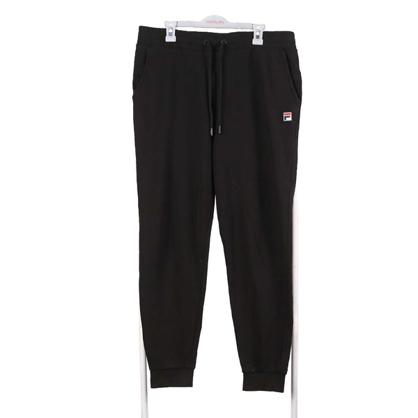 Fila 90's Drawstring Elasticated Waistband Joggers / Sweatpants Medium Black