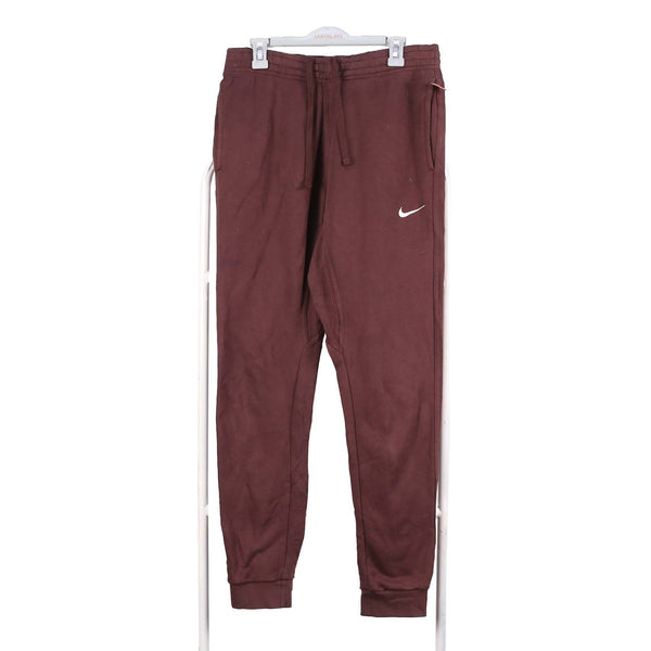 Nike 90's Swoosh Elasticated Waistband Drawstrings Joggers / Sweatpants Medium Burgundy Red