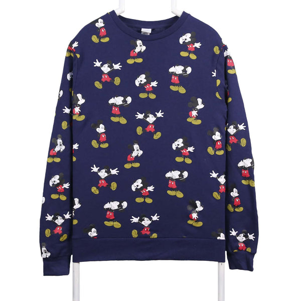 Disney 90's Mickey Mouse Crewneck Sweatshirt Small Navy Blue