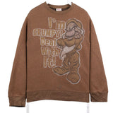 Disney 90's Grump Crewneck Sweatshirt Small Brown