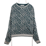 Trend Basics 90's Knitted Crewneck Jumper / Sweater Large Green