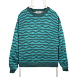 Saturdays 90's Knitted Crewneck Jumper / Sweater Small Blue
