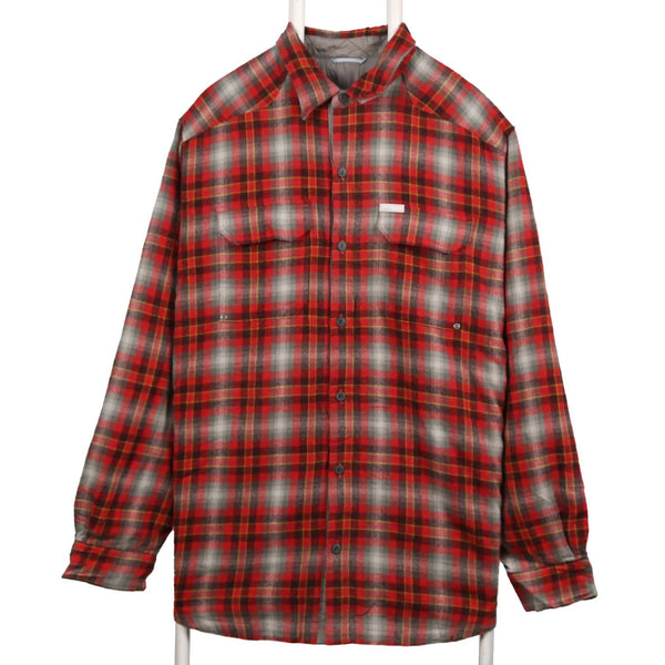 Columbia 90's Long Sleeve Button Up Check Shirt XLarge Red