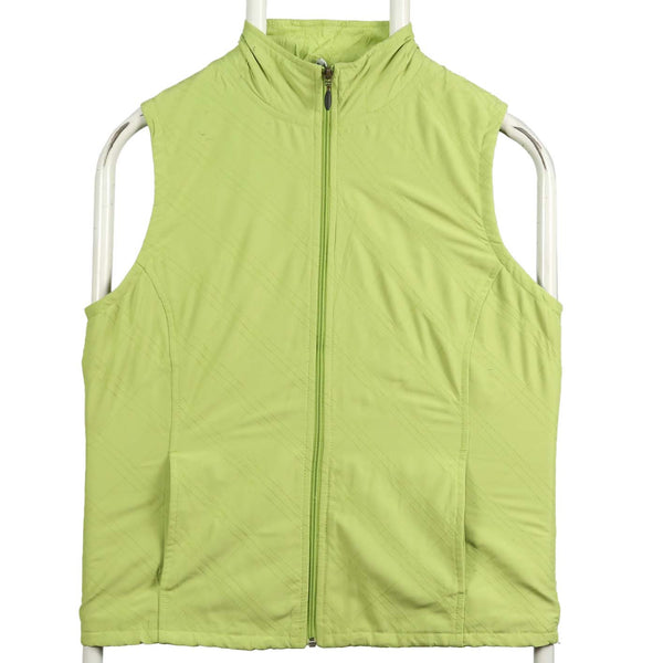 Columbia 00's Y2K Pastel Full Zip Up Lightweight Gilet Small Green