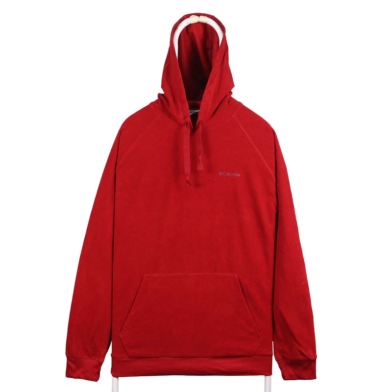 Columbia 90's Spellout Logo Fleece Hoodie XLarge Red