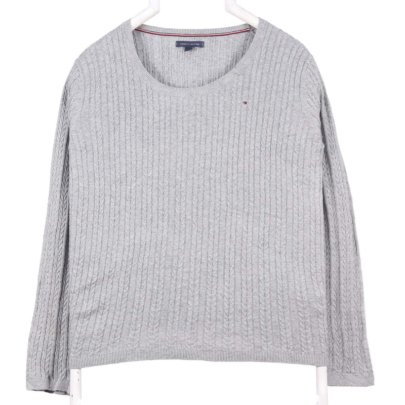 Tommy Hilfiger 90's Knitted Crewneck Jumper / Sweater Medium Grey
