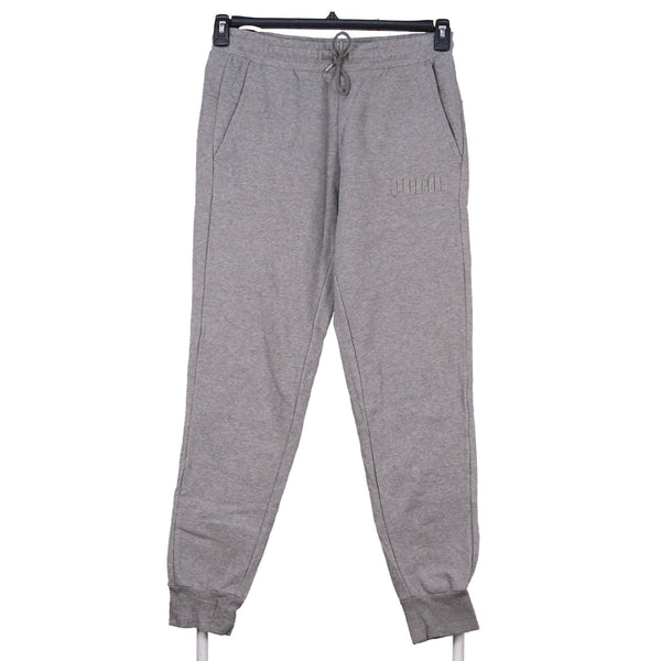 Puma 90's Jogging Bottoms cuffed Elasticated Waistband Drawstrings Trousers / Pants Medium Grey