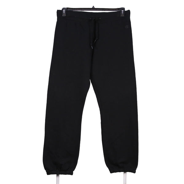 Champion 90's Jogging Bottoms Elasticated Waistband Drawstrings cuffed Trousers / Pants XLarge Black