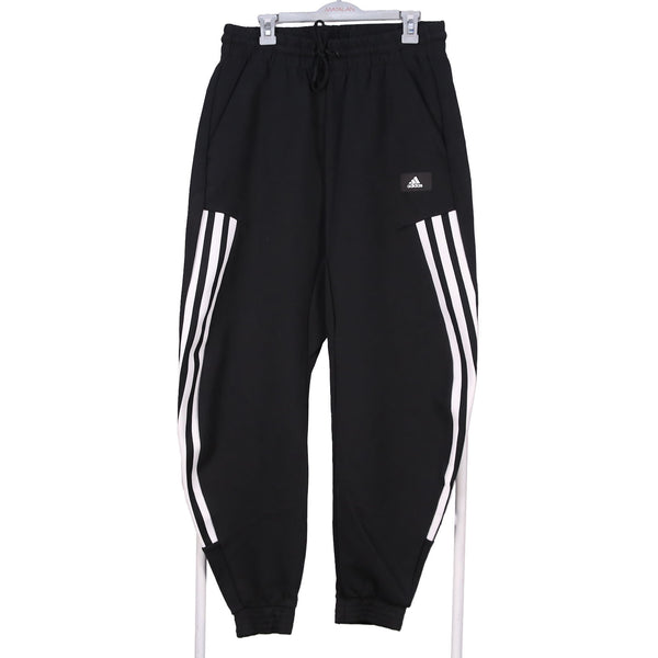 Adidas 90's cuffed Elasticated Waistband Drawstrings Trousers / Pants Medium Black