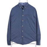Tommy Hilfiger 90's Long Sleeve Button Up Plain Shirt Small Blue
