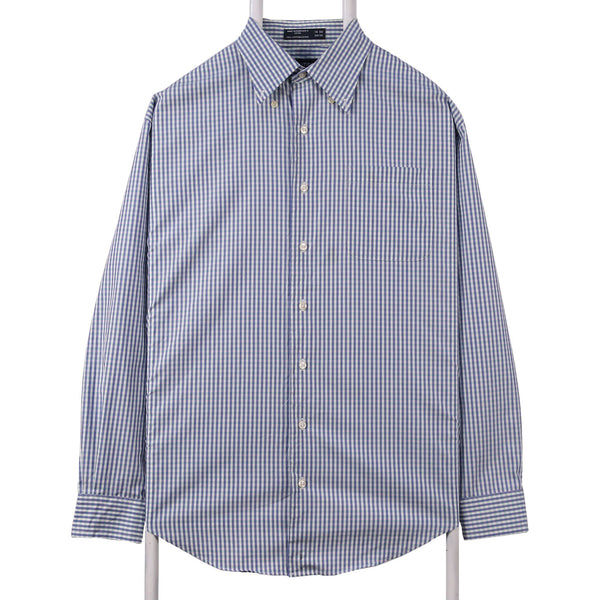 Nautica 90's Tartened lined Long Sleeve Button Up Check Shirt XLarge (missing sizing label) Blue