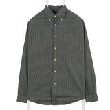 Wrangler 90's Tartened lined Check Button Up Long Sleeve Shirt Large Green