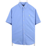 Polo by Ralph Lauren 90's Plain Short Sleeve Button Up Shirt XLarge Blue