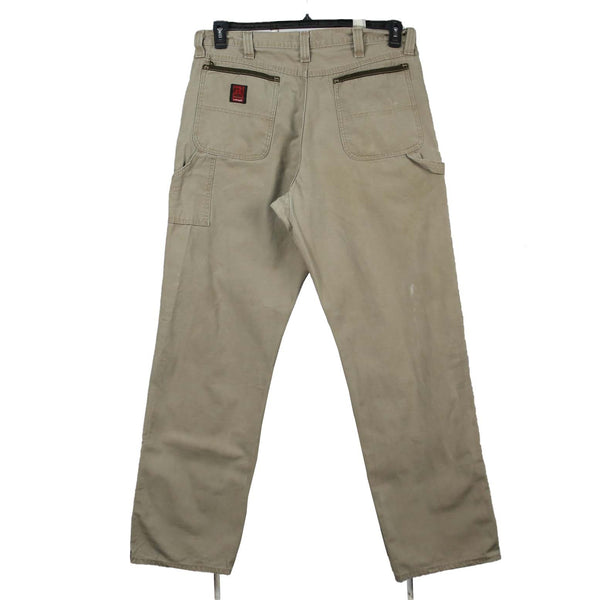 Wrangler 90's Carpenter Workwear Cargo Baggy Trousers / Pants 36 Beige Cream