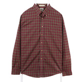 L.L.Bean 90's Long Sleeve Check Shirt Large Red