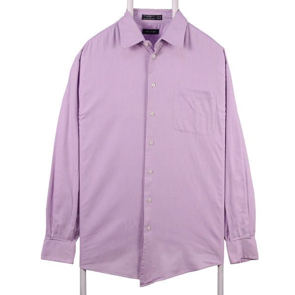 Nautica 90's Long Sleeve Button Up Plain Shirt XLarge (missing sizing label) Pink