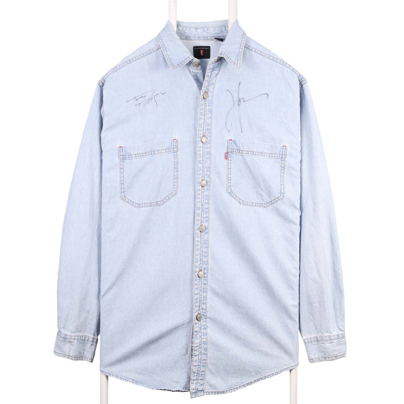 Levi's 90's Signature Denim Long Sleeve Button Up Shirt Medium Blue